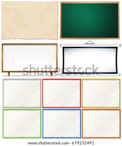 Different designs of wooden frames illustration