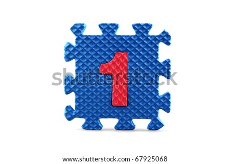 Digital puzzle isolated in white background