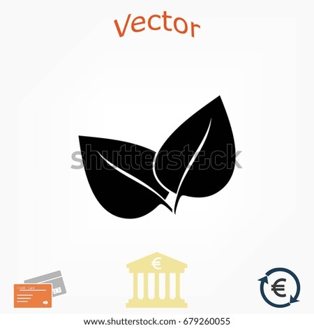 leaf vector icon, flat design best vector icon