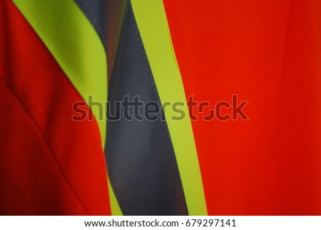 Construction Worker Safety Clothing / Uniform - Bright Orange / Yellow Jacket