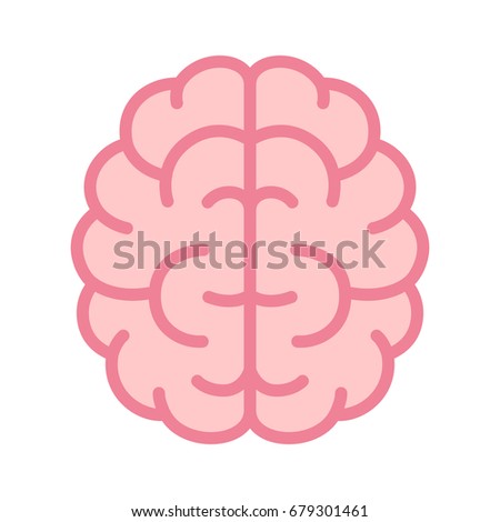 Brain or mind line art color icon for apps and websites 