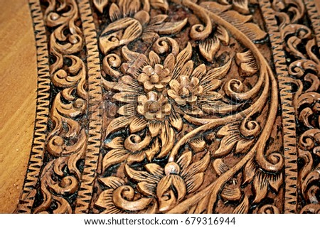 Traditional Thai style wood craving