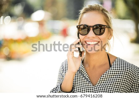 woman using phone