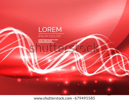 Glowing shiny wave background, vector energy concept illustration