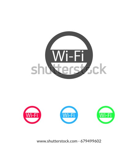 Wifi icon flat. Color pictogram on white background. Vector illustration symbol and bonus icons