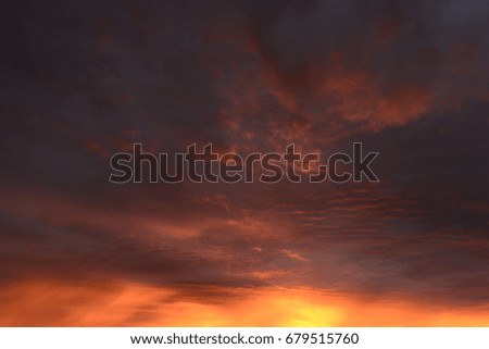 Heavenly colorful bright sunset landscape