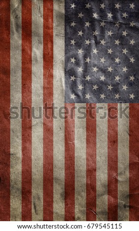 Old Usa flag. Grunge background. Mobile wallpaper