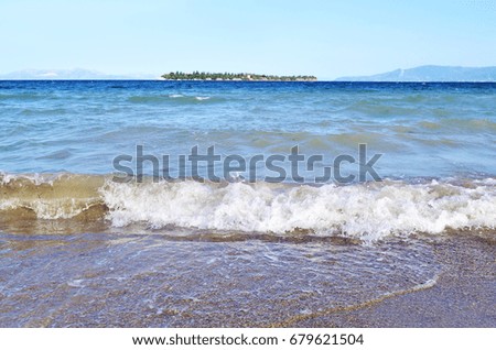 landscape of Eretria beach Euboea Greece