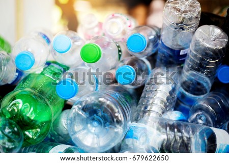 Selective focus,plastic bottle for recycle waste,Waste separation concept. Royalty-Free Stock Photo #679622650