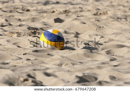 Beach volleyball ball Royalty-Free Stock Photo #679647208