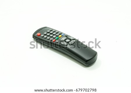 Television remote controller on white background. 