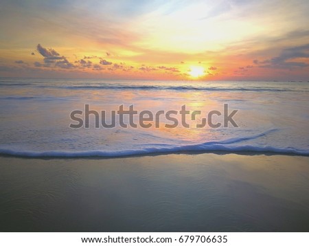 Sunset on the beach at Bali