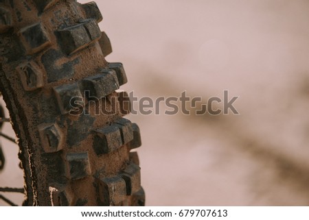 motocross tire closeup background with space for text