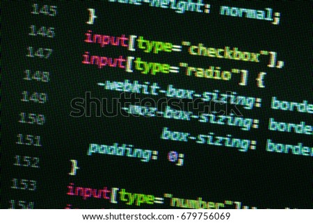 Computer screen with source code editor