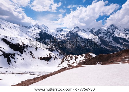 Dramatic and picturesque morning scene. Location famous resort Grossglockner High Alpine Road, Austria. Europe. Artistic picture. Beauty world. Natural winter background.