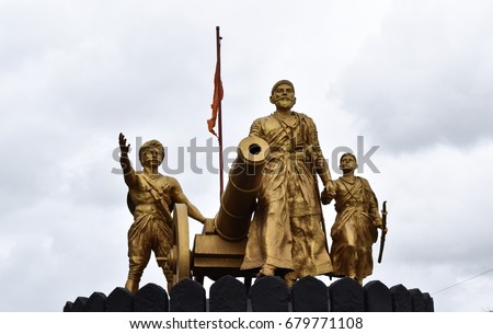 Statue of Chhatrapati Shivaji Maharaj near Juhu beach. Royalty-Free Stock Photo #679771108