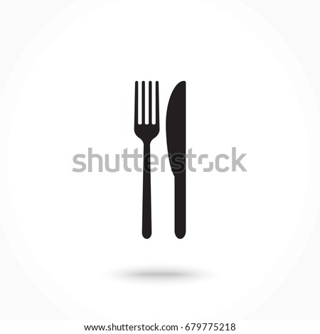 Vector icon fork with a knife Royalty-Free Stock Photo #679775218