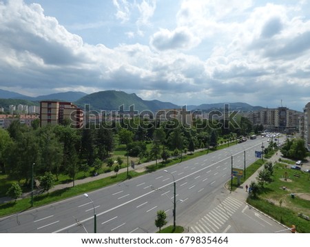 Bird eye view of Brasov, Romania