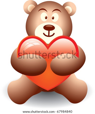 teddy bear hugging big heart