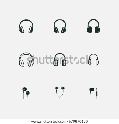 icon set of headphones