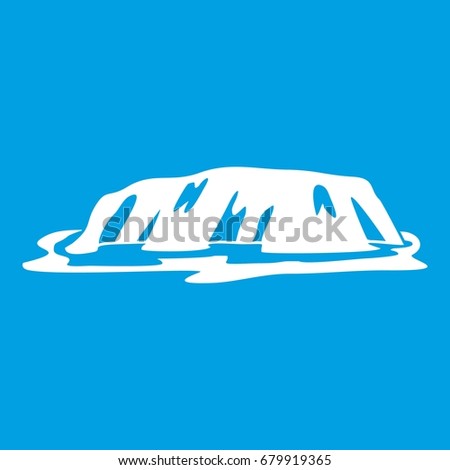 Cliff icon white isolated on blue background vector illustration