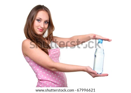 A Young Sportswoman Drinking A Water On The Whit? Background