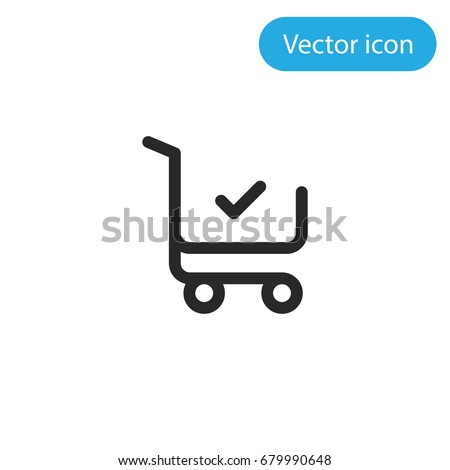 Shopping cart vector icon, illustration symbol