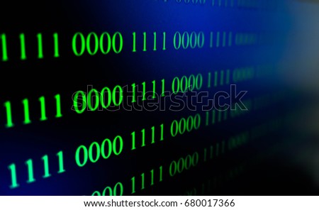 Background of repeated vector of binary computer code. Continuous format
