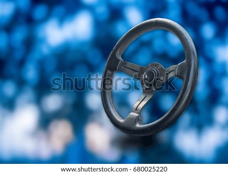Steering wheel On the bokeh background
