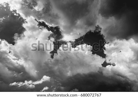 Dark clouds before rain storm. Natural background