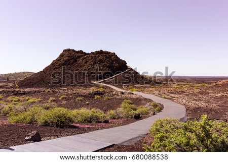 Spatter Cone trail in Craters of the Moon National Monument & Preserve, Idaho, USA