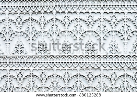 White sliding door with pattern Royalty-Free Stock Photo #680125288