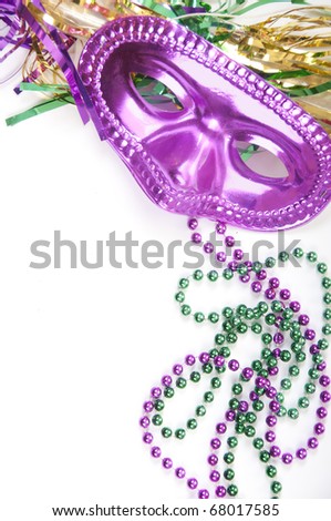 Masquarade party supplies with copyspace