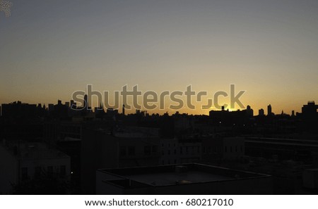 New York city sunset from brooklyn
