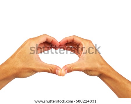 Show hands up to do gestures of heart shape.