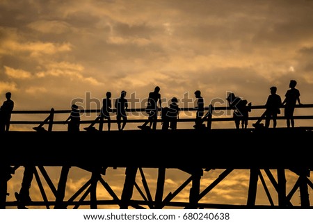 Mon Bridge Kanchanaburi Royalty-Free Stock Photo #680240638