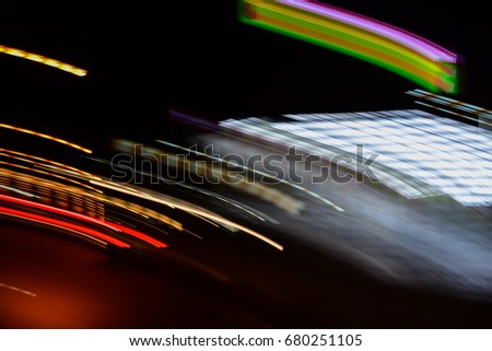 Abstract blurred background. Colorful of light in the night.