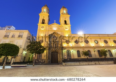 San Antonio Church in Cadiz. Cadiz, Andalusia, Spain.