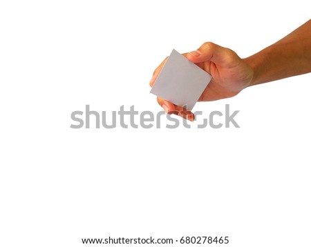 white note post it paper in hand.