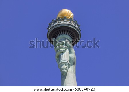 Torch of The Statue of Liberty (La Liberté éclairant le monde), Liberty Island, New York City, U.S.