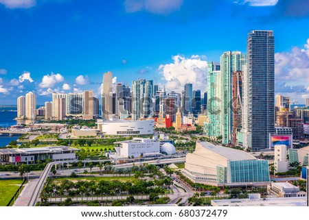 Miami, Florida, USA downtown cityscape.
