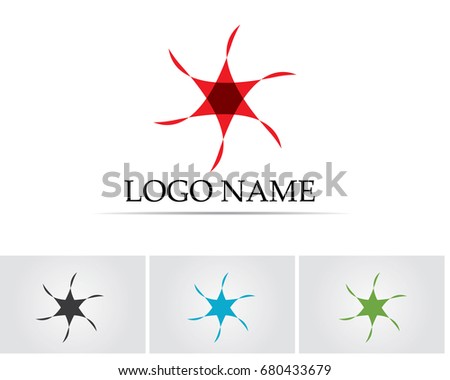 Red  Star falcon Logo Template vector icon
