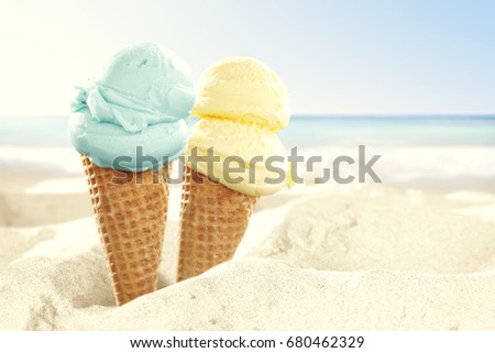 ice cream on beach 
