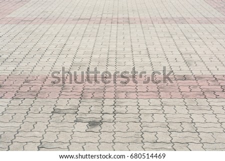 Concrete floor worms empty walkway for texture background design. day light.