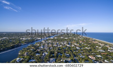 Aerial Del ray Beach, Florida Royalty-Free Stock Photo #680602729