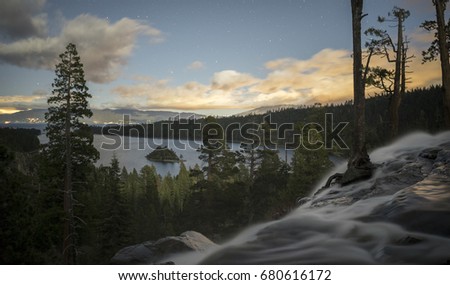 Lake Tahoe - Eagle Falls Waterfall - Emerald Bay - California - Night Photography