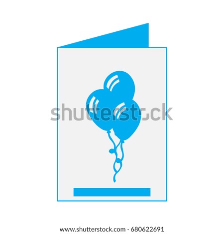 Isolated blue birthday invitational card, Vector illustration