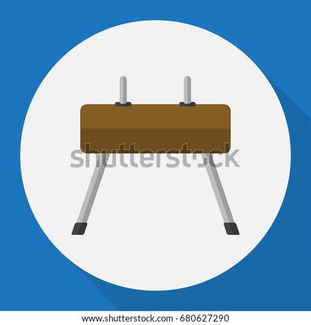Vector Illustration Of Sport Symbol On Gymnastics Flat Icon. Premium Quality Isolated Athlete Element In Trendy Flat Style.