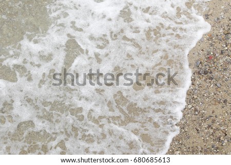 sea wave  on the beach white sand