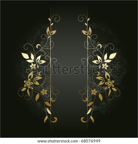 Artistic flower golden background for your text.
